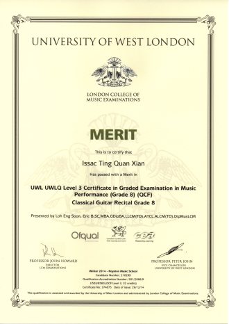 Issac Ting Quan Xian Guitar Grade 8