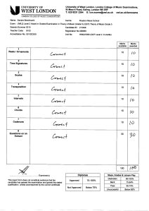 Sandra Brechbuehl Summer 2015 LCM Grade 5 theory result