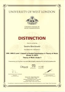 Sandra Brechbuehl Summer 2015 LCM Grade 5 theory