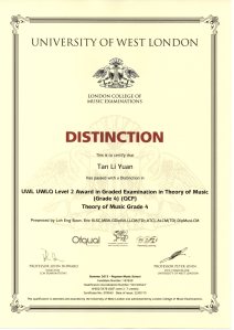 Tan Li Yuan Summer 2015 LCM Grade 4 theory