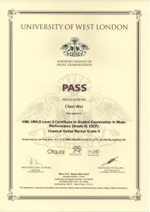 Chen Wei LCM Guitar Grade 8 Winter 2015