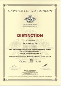 Darien Lee Jun Wei LCM Guitar Grade 8 Winter 2015