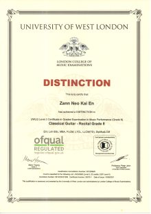 Zann Neo Classical Guitar Grade 8 2021